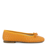 Ballerinas shoes | Orange woven calfskin leather