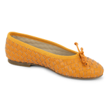 Ballerinas shoes | Orange woven calfskin leather