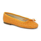 Ballerinas shoes | Orange woven calfskin leather