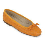 Ballerinas shoes | Orange woven calfskin leather