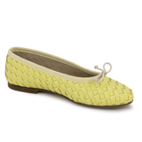 Ballerinas shoes | Lemon woven calfskin leather