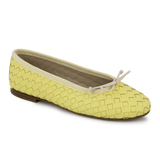 Ballerinas shoes | Lemon woven calfskin leather