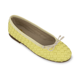 Ballerinas shoes | Lemon woven calfskin leather