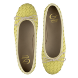 Ballerinas shoes | Lemon woven calfskin leather