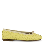 Ballerinas shoes | Lemon woven calfskin leather