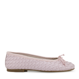 Ballerinas shoes | Pink woven calfskin leater