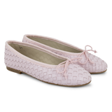 Ballerinas shoes | Pink woven calfskin leater