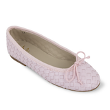 Ballerinas shoes | Pink woven calfskin leater