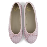 Ballerinas shoes | Pink woven calfskin leater