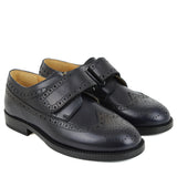 Derby Brogue in pelle con chiusura in velcro