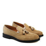 Mocassino  in suede con nappine