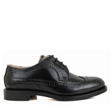 Derby brogue in pelle e fodera montone lavorazione goodyear